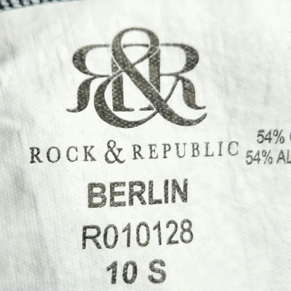 Rock & Republic Blue BERLIN Style Studded 5 Pocket Denim Blue Jeans Size 10S - Picture 10 of 12